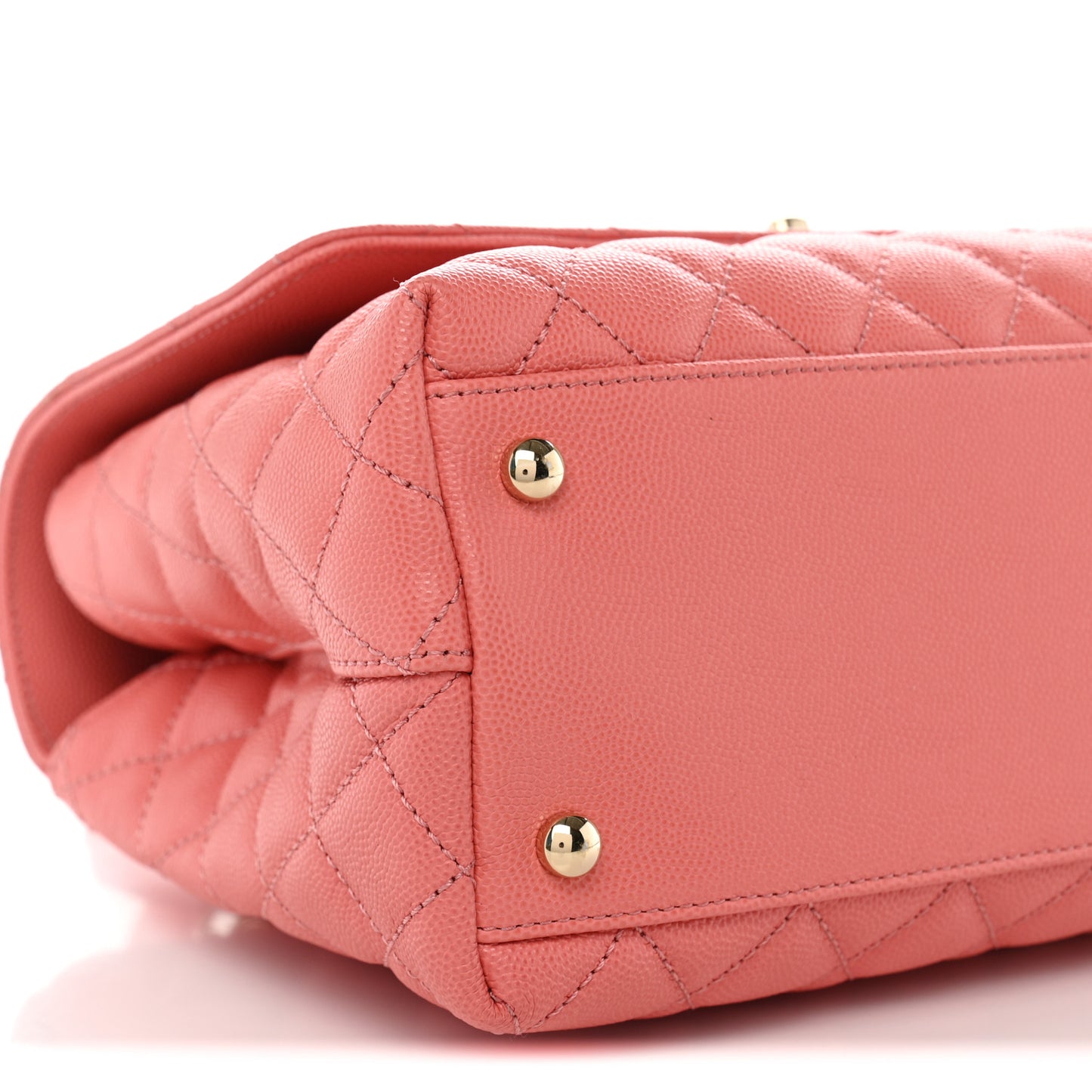 Caviar Quilted Small Coco Handle Flap Pink