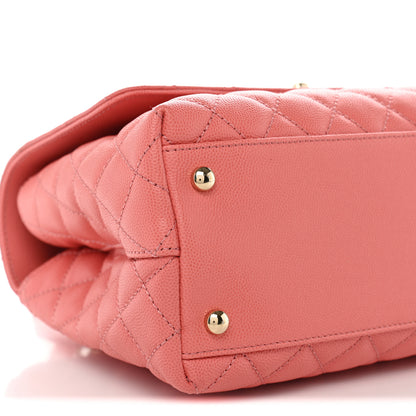 Chanel Caviar Quilted Small Coco Handle Flap Pink 9 of 10