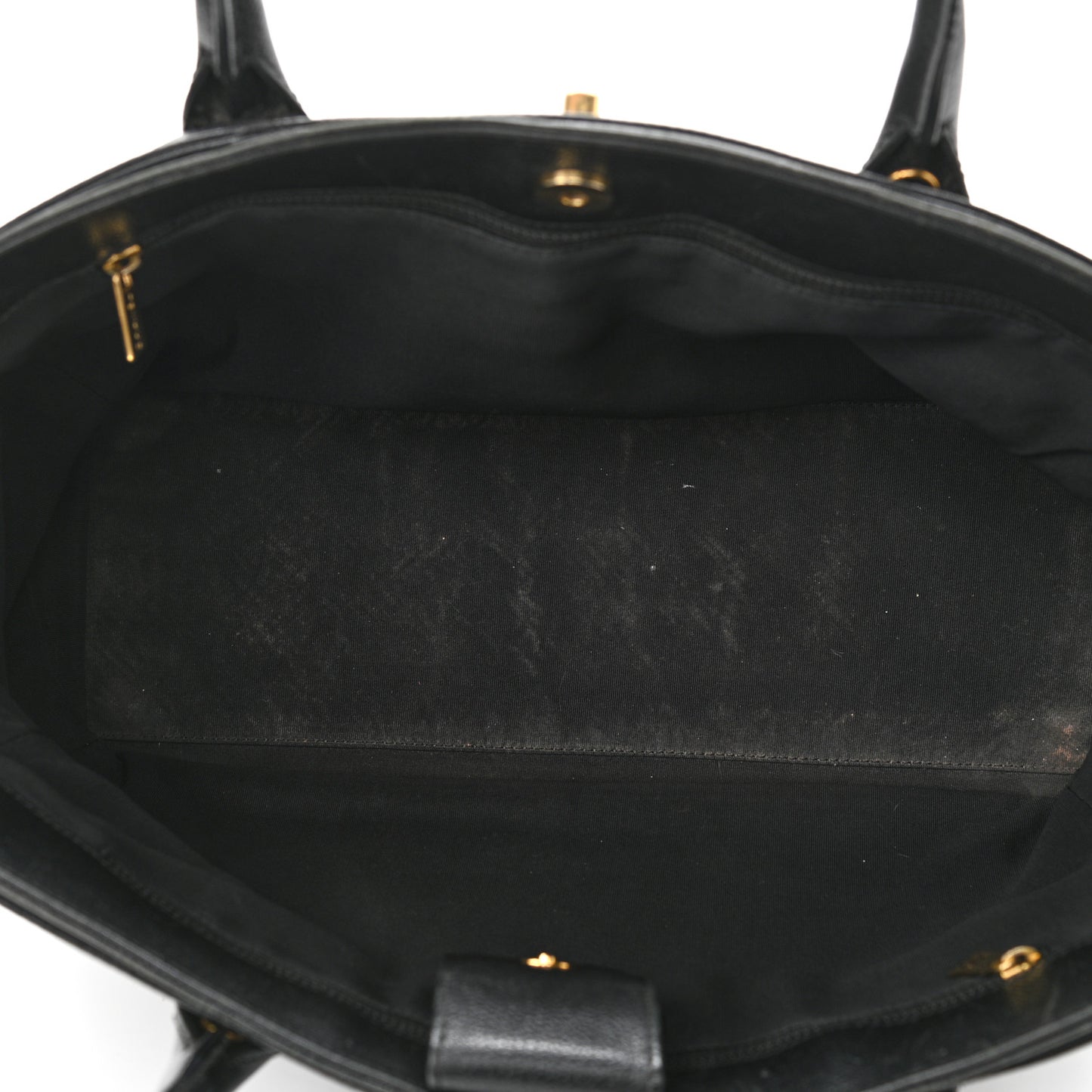 Calfskin Cerf Executive Shopper Tote Black