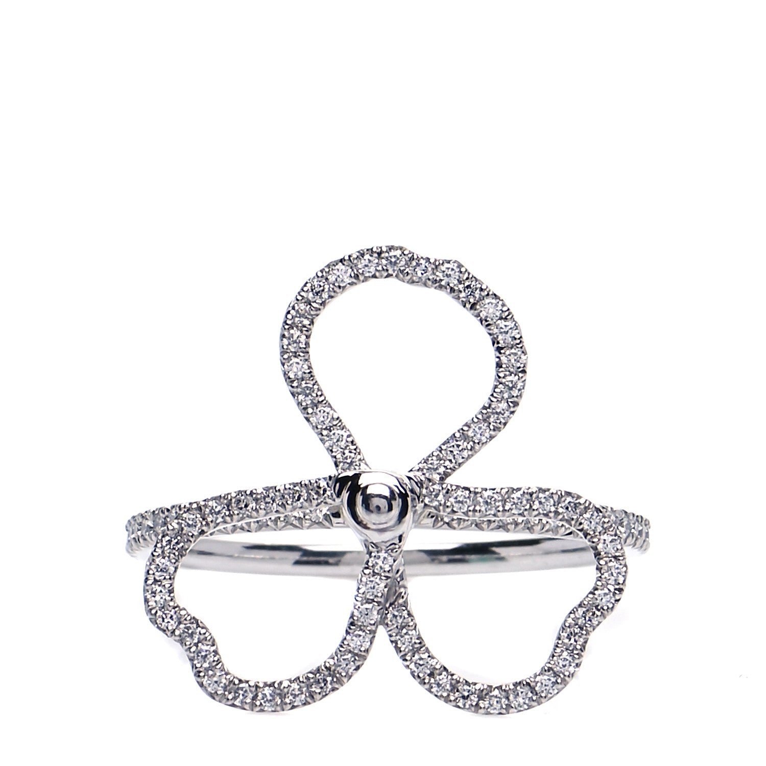 Tiffany Platinum Diamond Open Paper Flowers Ring 52 6 1 of 5
