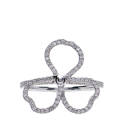 Tiffany Platinum Diamond Open Paper Flowers Ring 52 6 1 of 5