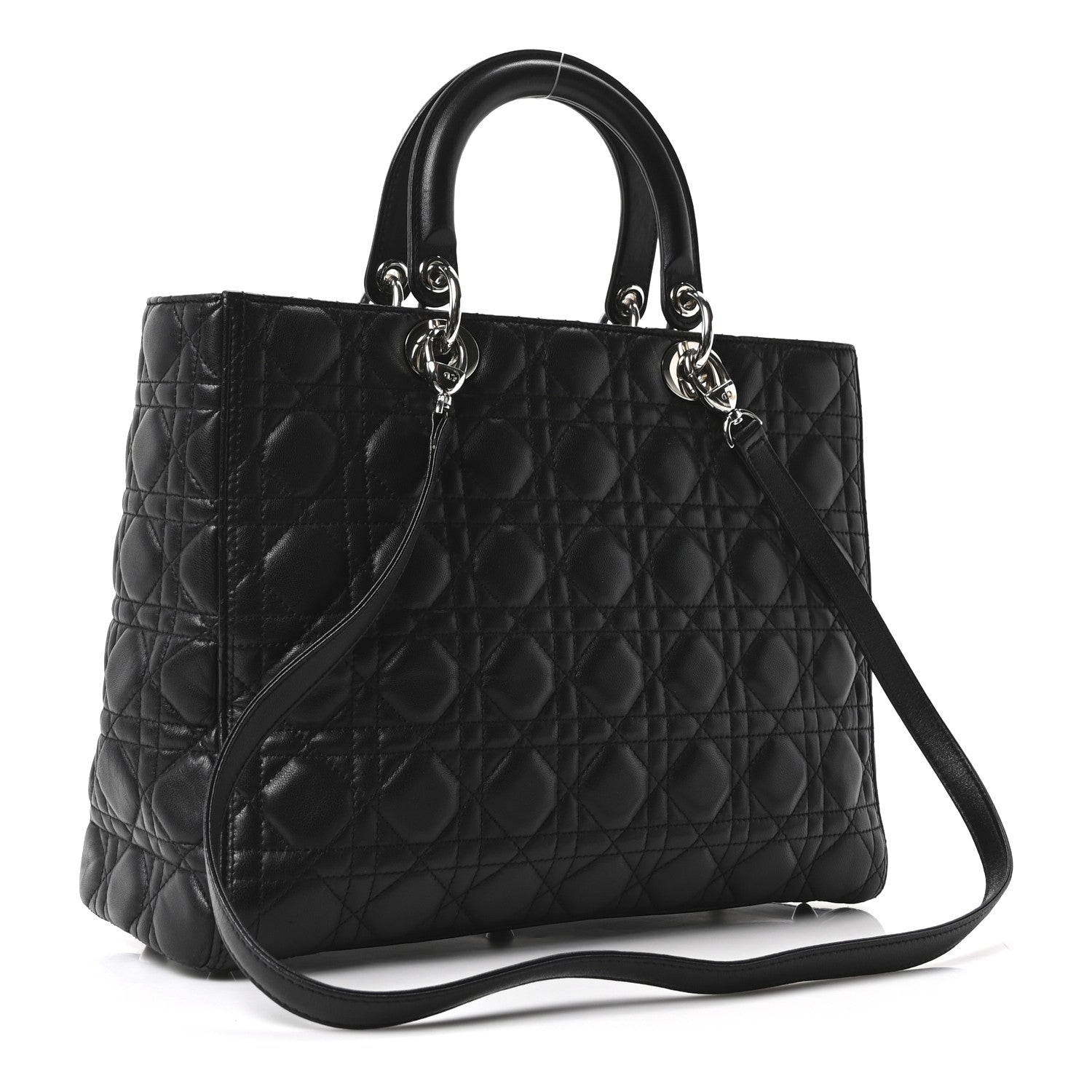 Christian Dior Lambskin Cannage Large Lady Dior Black 1844624