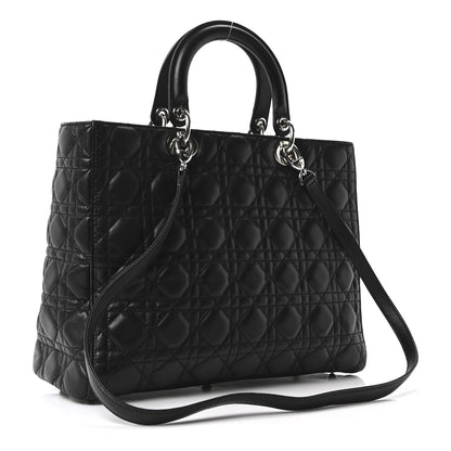 Christian Dior Lambskin Cannage Large Lady Dior Black 3 of 10