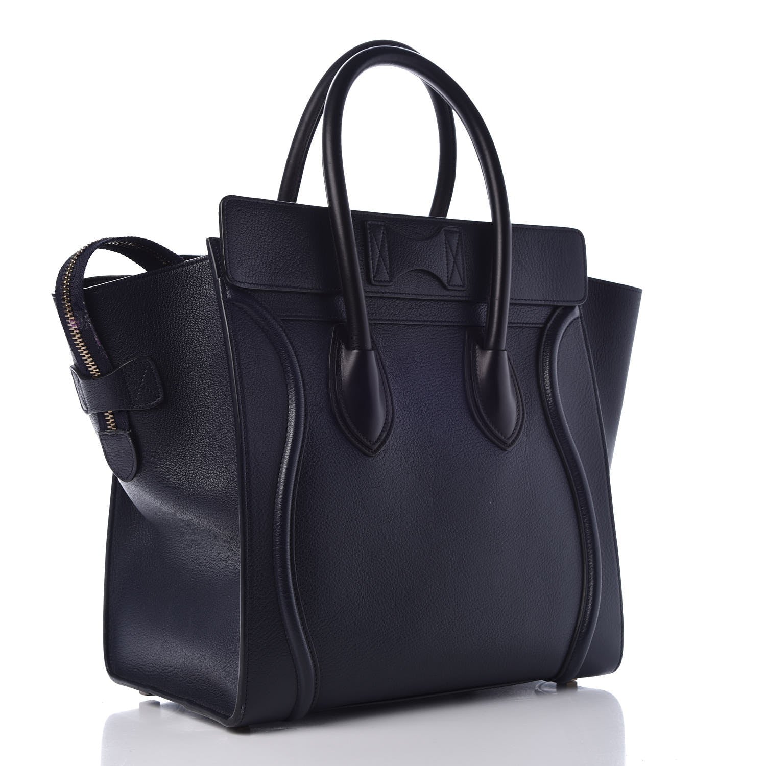 Celine Goatskin Mini Luggage Dark Blue Black 3 of 10