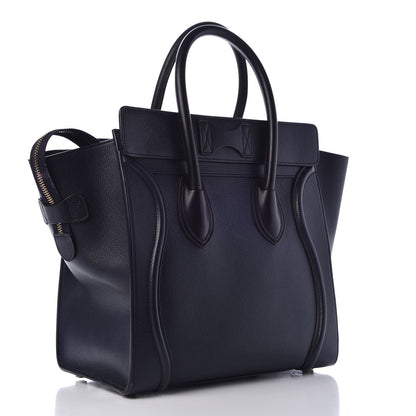 Celine Goatskin Mini Luggage Dark Blue Black 3 of 10