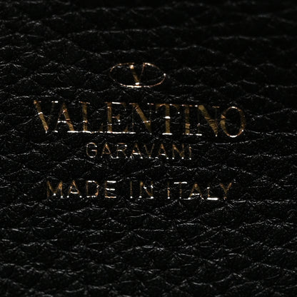 Valentino Garavani Pebbled Calfskin Rockstud Zip Around Wallet Black 6 of 6
