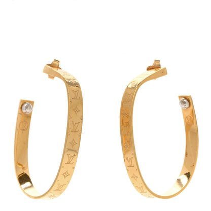 Louis Vuitton Metal Nanogram Hoop Earrings Gold 1 of 5