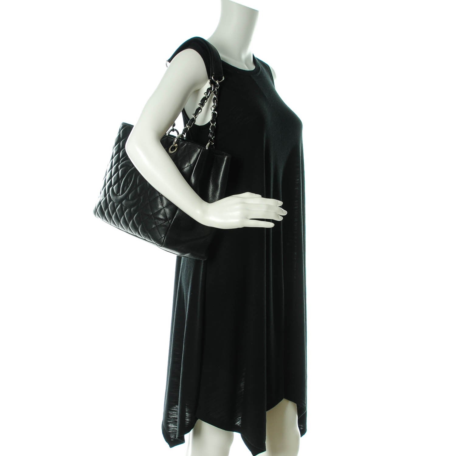 Chanel Caviar Quilted Grand Shopping Tote GST Black 2 of 8