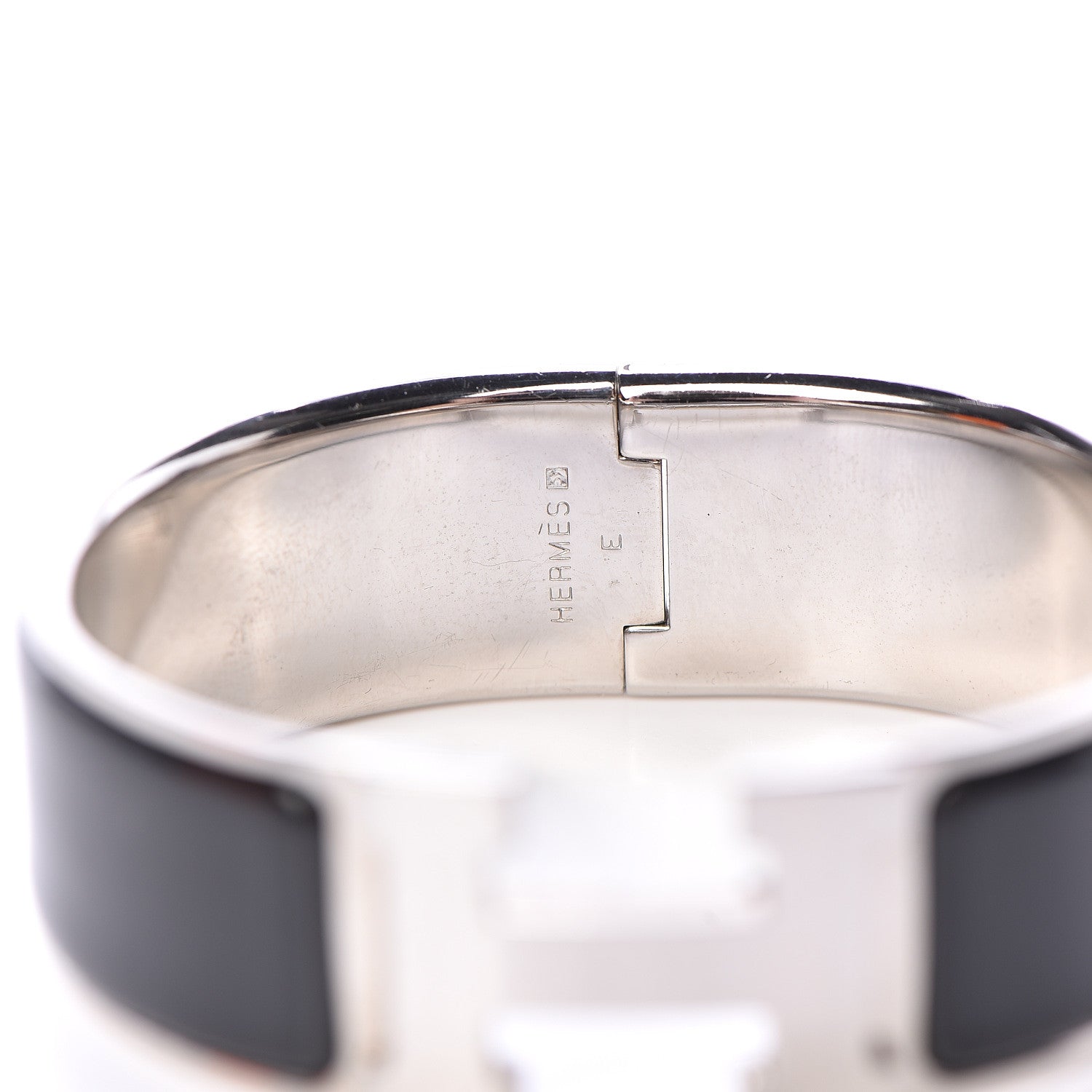 Hermes Enamel Wide Clic Clac H Bracelet PM Black 4 of 6
