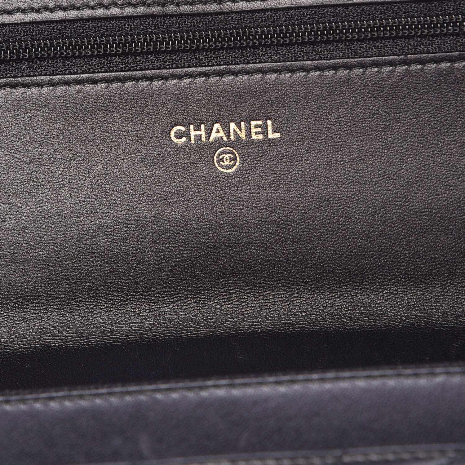 Chanel Lambskin Chevron Quilted Trendy CC Wallet On Chain WOC Black 6 of 13