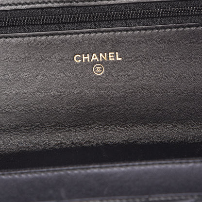 Chanel Lambskin Chevron Quilted Trendy CC Wallet On Chain WOC Black 6 of 13