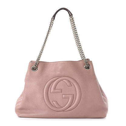 Gucci Pebbled Calfskin Medium Soho Chain Shoulder Bag Dark Cipria 1 of 8