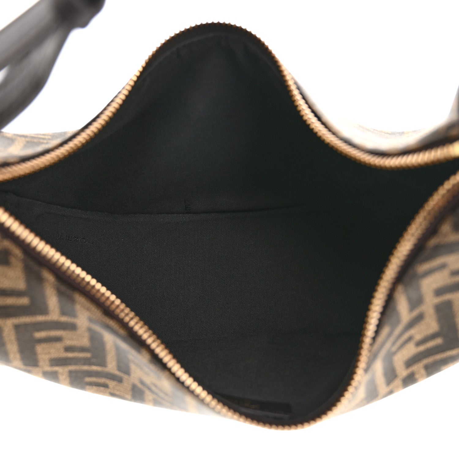 Fendi Fabric Jacquard Vitello Grace FF 1974 Small Fendigraphy Hobo Bag Tobacco Moro Ebano 5 of 10