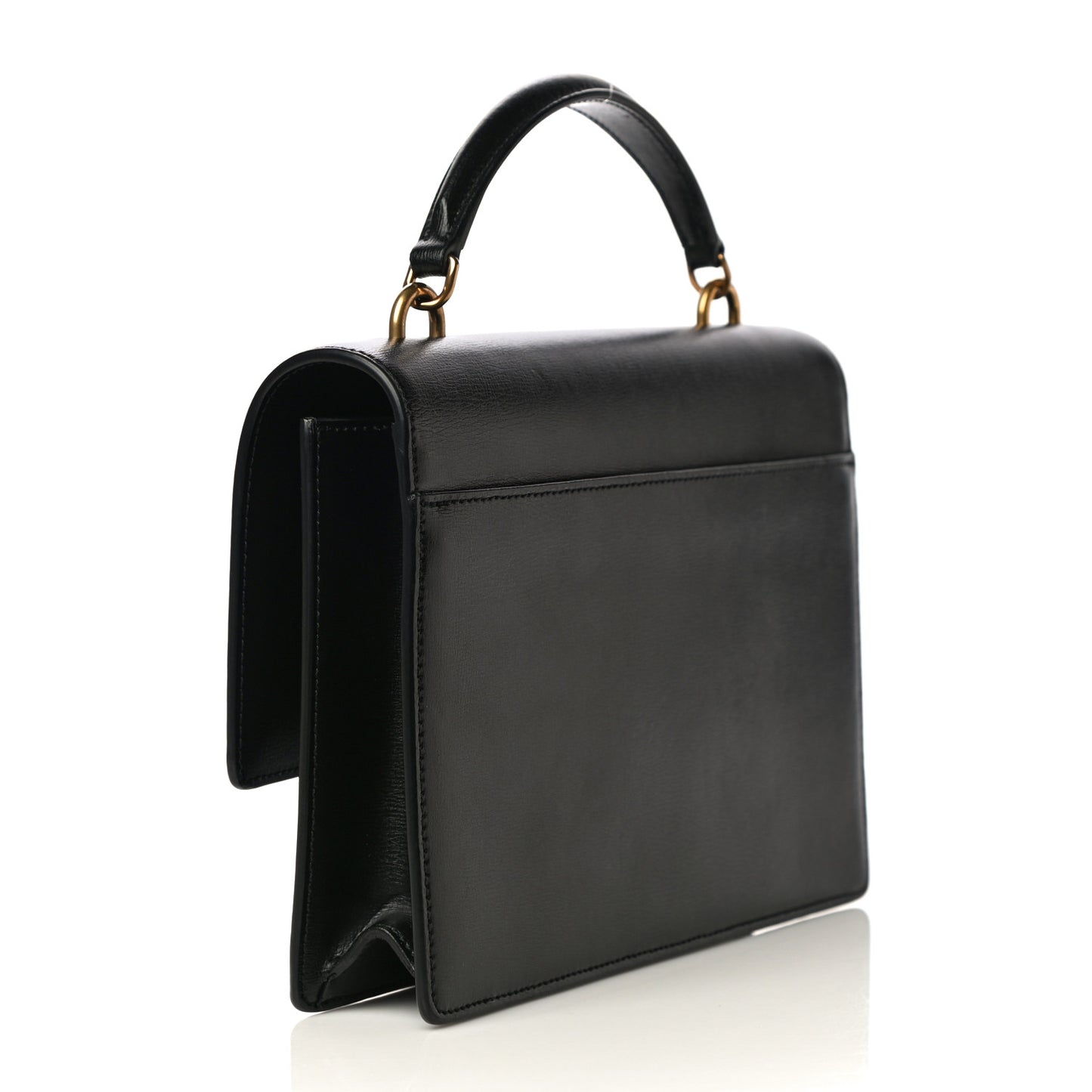 Smooth Calfskin Medium Monogram Sunset Satchel Black