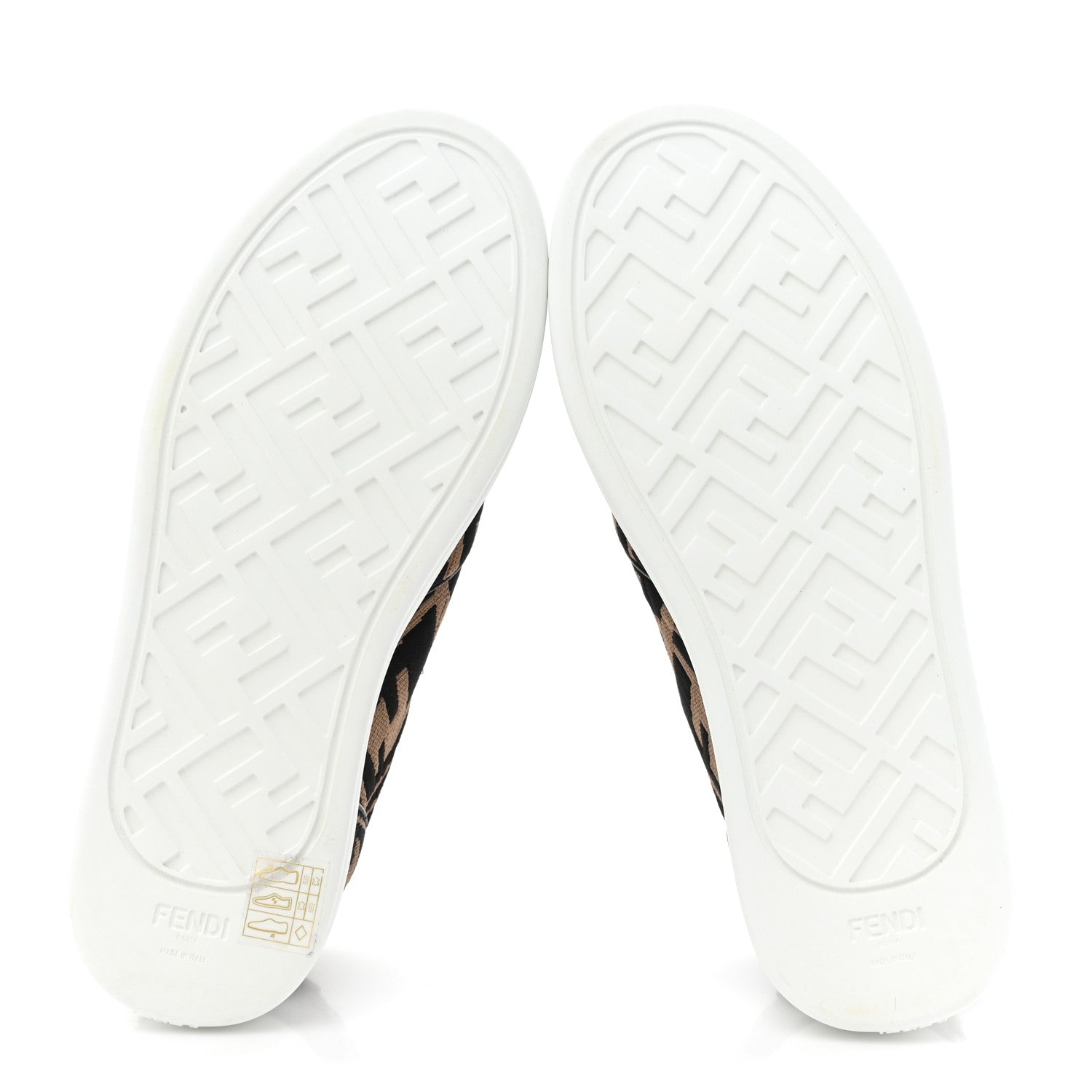 Fendi X SARA COLEMAN Canvas FF Vertigo Embroidered Womens Rise Slip On Sneakers 36 Tobacco Black 6 of 10