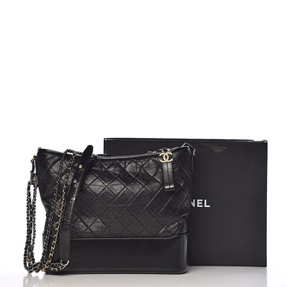 Chanel Aged Calfskin Quilted Large Gabrielle Hobo Black 11 of 11