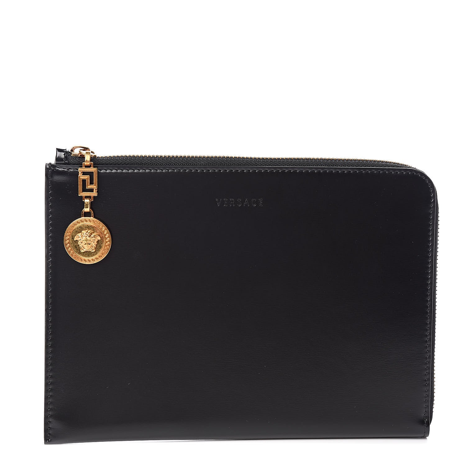 Versace Vitello Zip Pouch Black 1 of 7