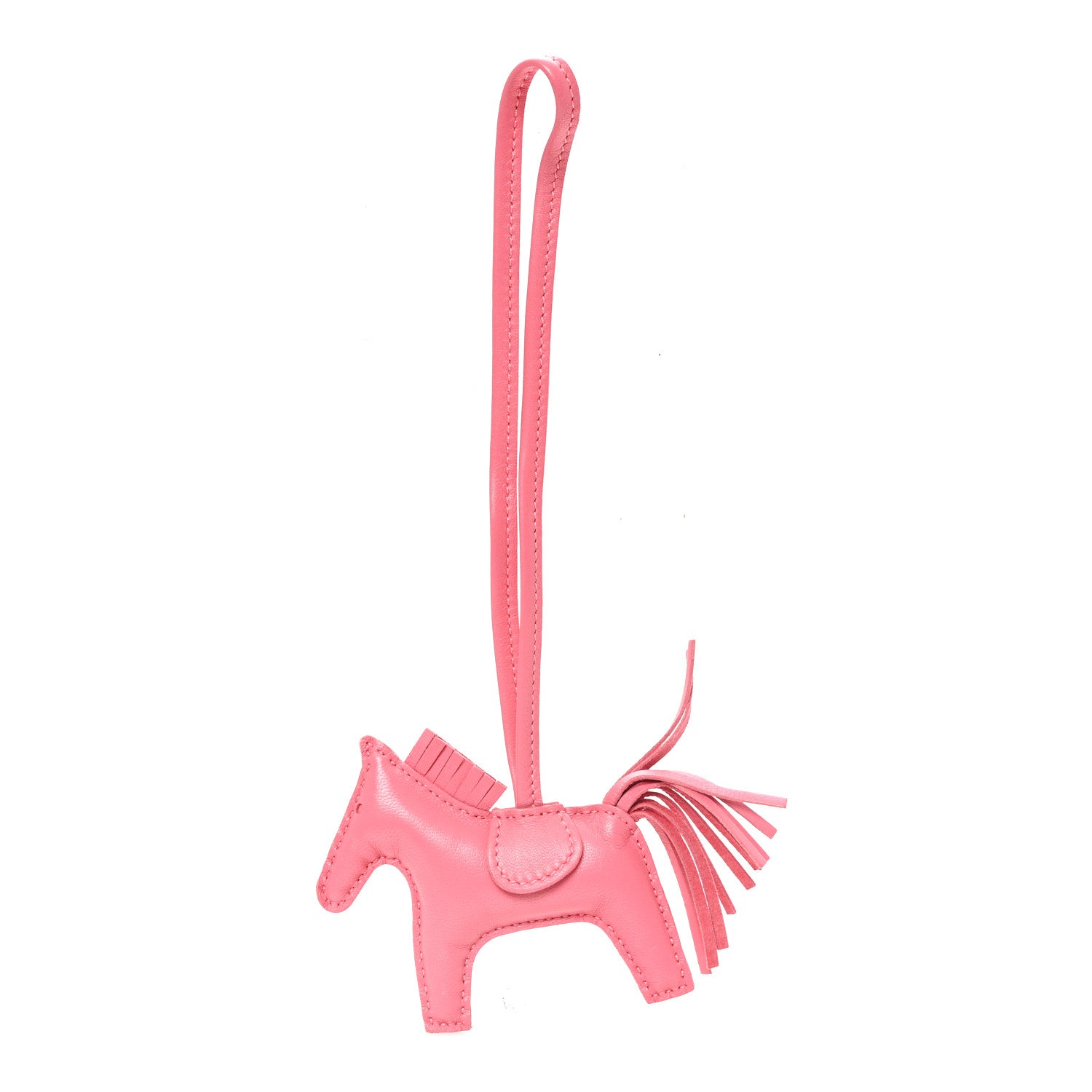 Hermes Milo Lambskin Grigri Rodeo Horse Bag Charm PM Rose Azalee 1 of 4