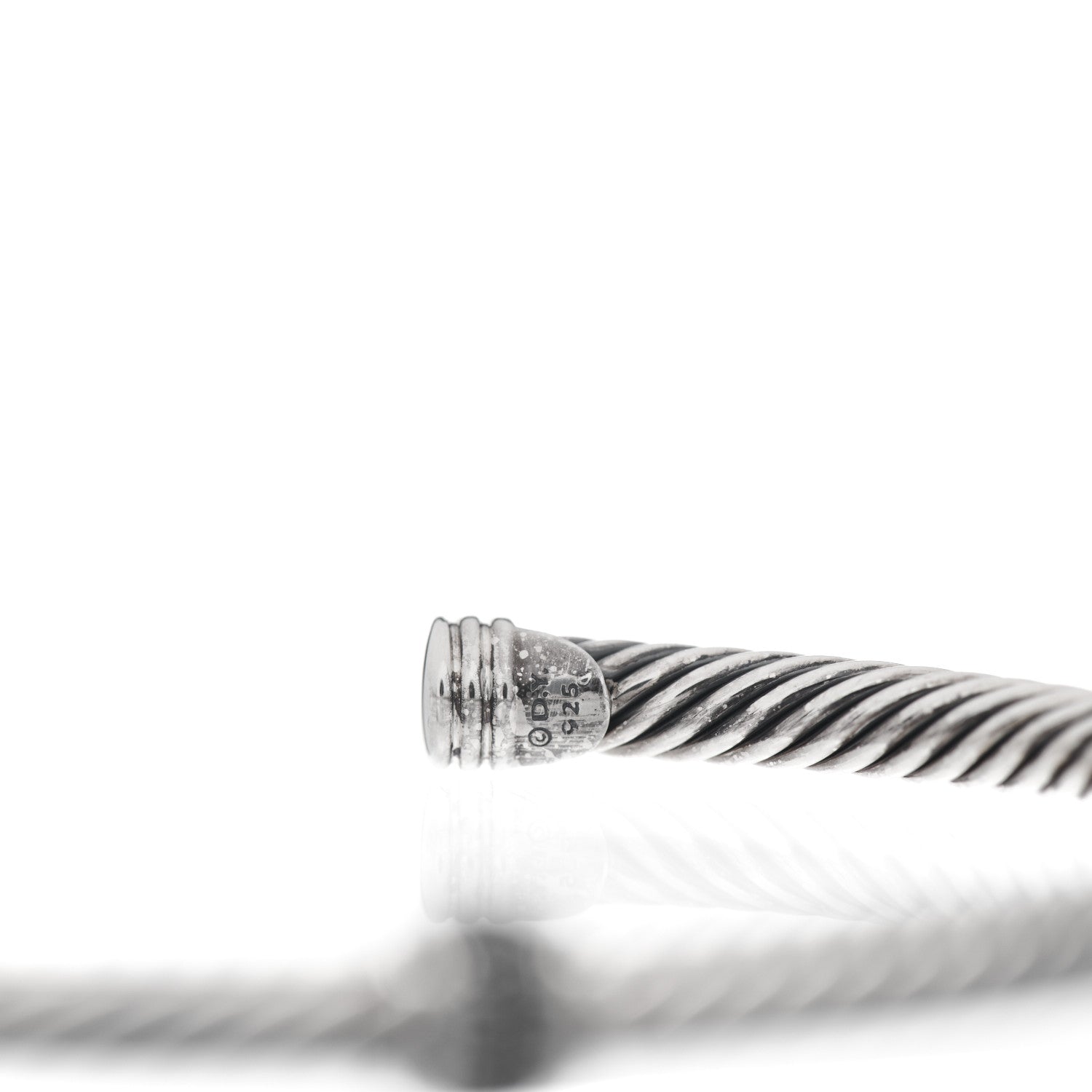 David Yurman Sterling Silver Black Diamond 4mm Cable Classics Single Station Bracelet 3 of 4