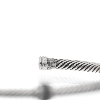 David Yurman Sterling Silver Black Diamond 4mm Cable Classics Single Station Bracelet 3 of 4