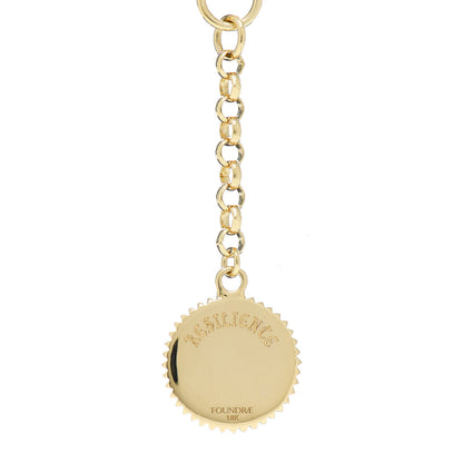 Foundrae 18K Yellow Gold Diamond Small Resilience Medallion Mixed Belcher Extension Chain Necklace 4 of 6