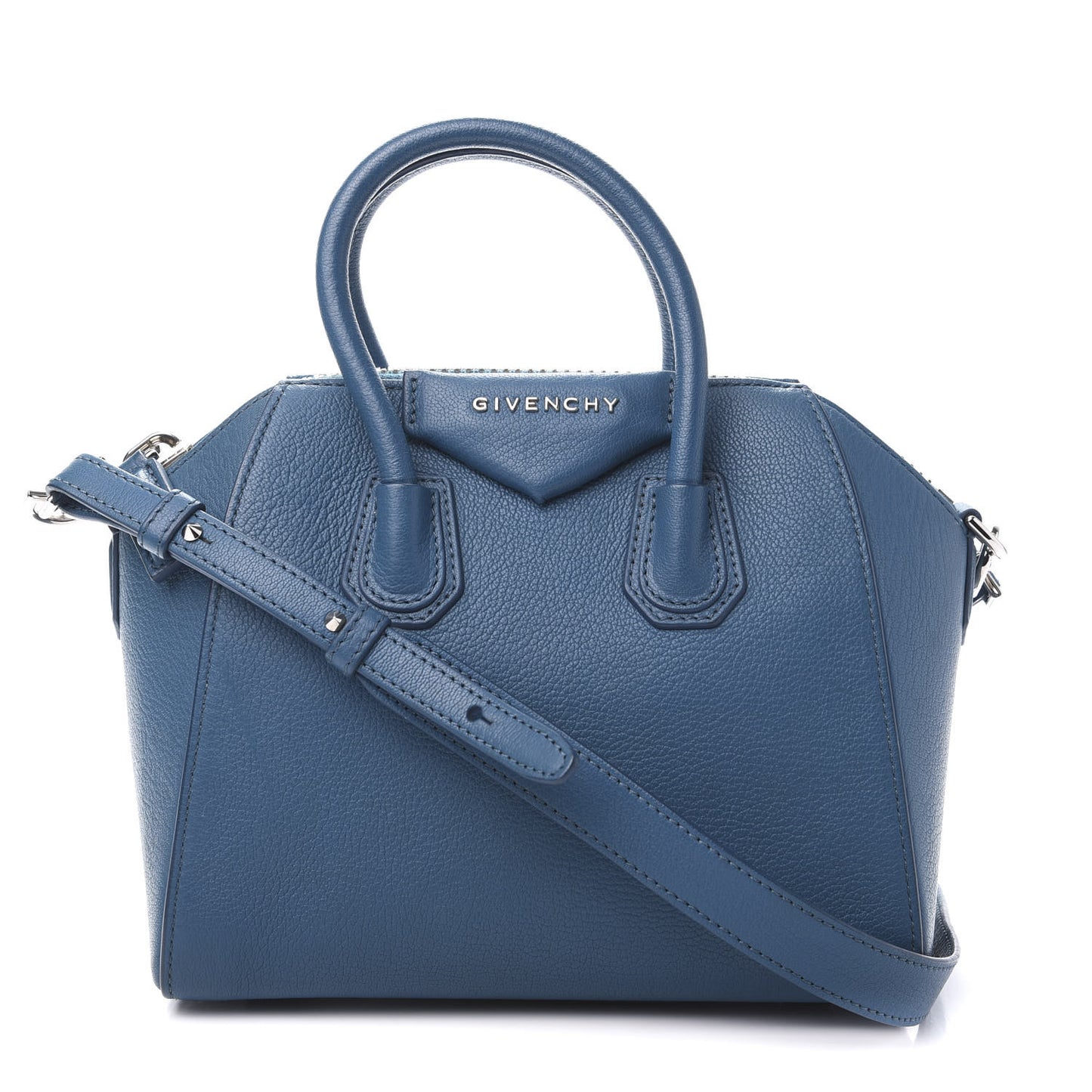 Sugar Goatskin Mini Antigona Medium Blue
