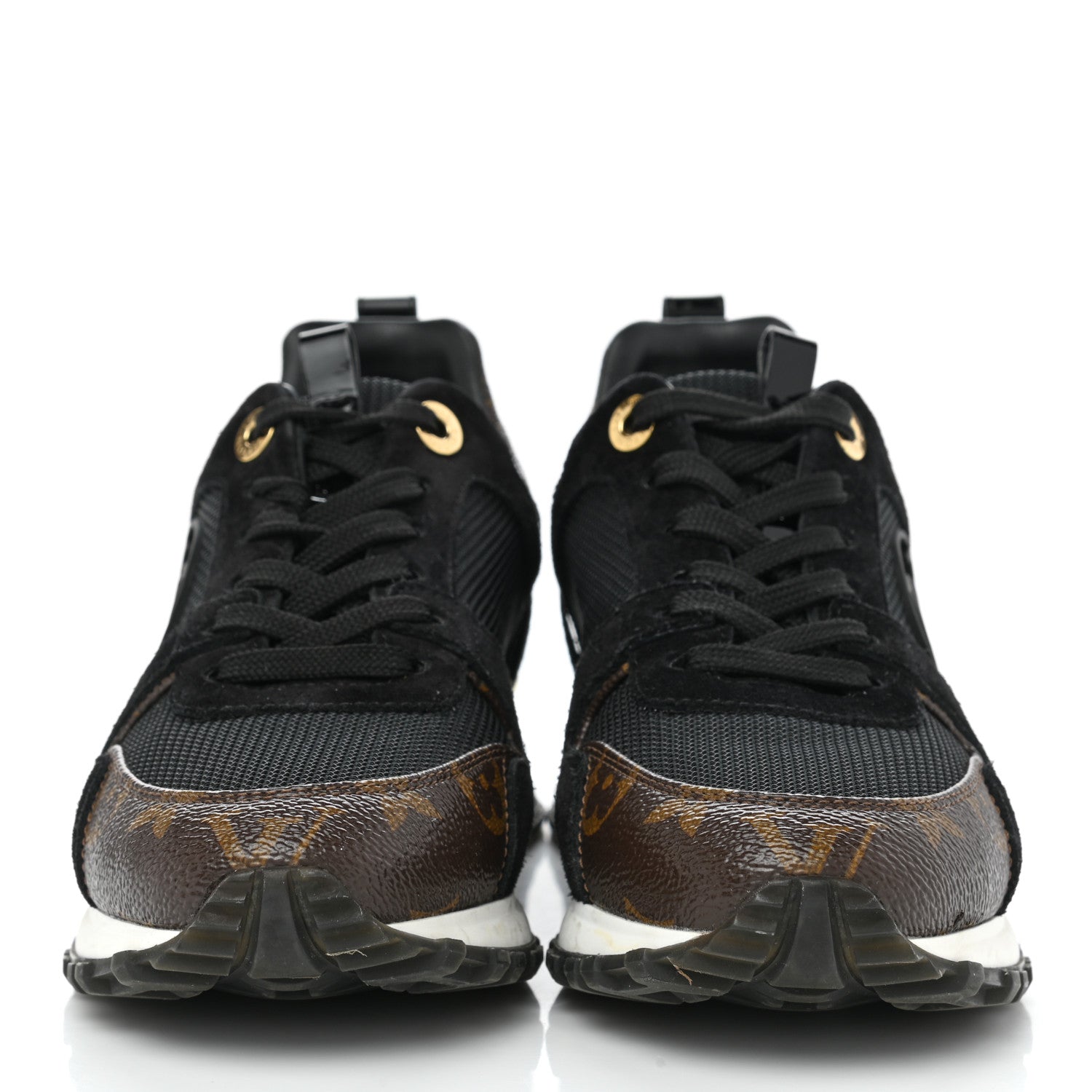 Louis Vuitton Suede Monogram Run Away Sneakers 35 Black 2 of 9