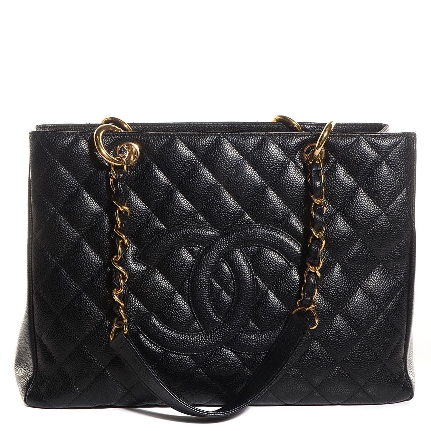 Caviar Quilted Grand Shopping Tote GST Black