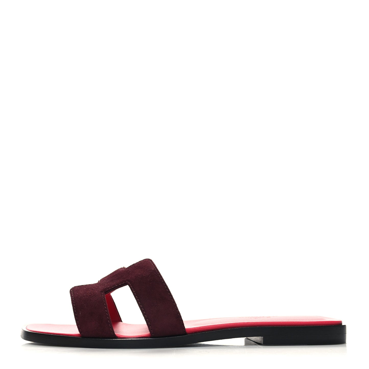 Suede Goatskin Oran Sandals 36.5 Rose Rouge Marsala
