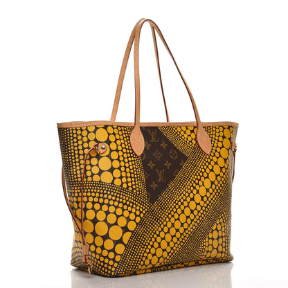 Louis Vuitton Monogram Kusama Waves Neverfull MM Yellow 3 of 11