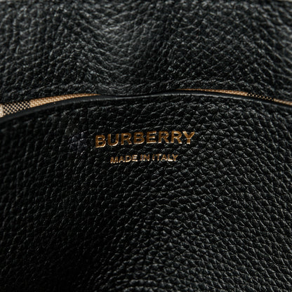 Burberry Grainy Calfskin Vintage Check Note Crossbody Bag Black 6 of 9