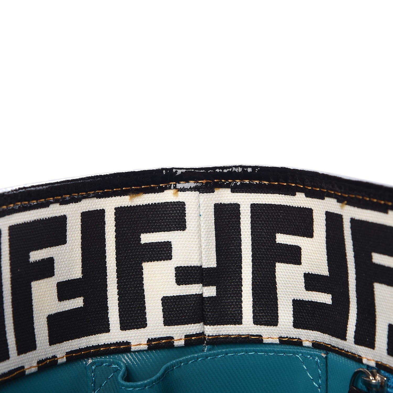 Fendi Canvas FF Small Roll Tote Black White 8 of 9