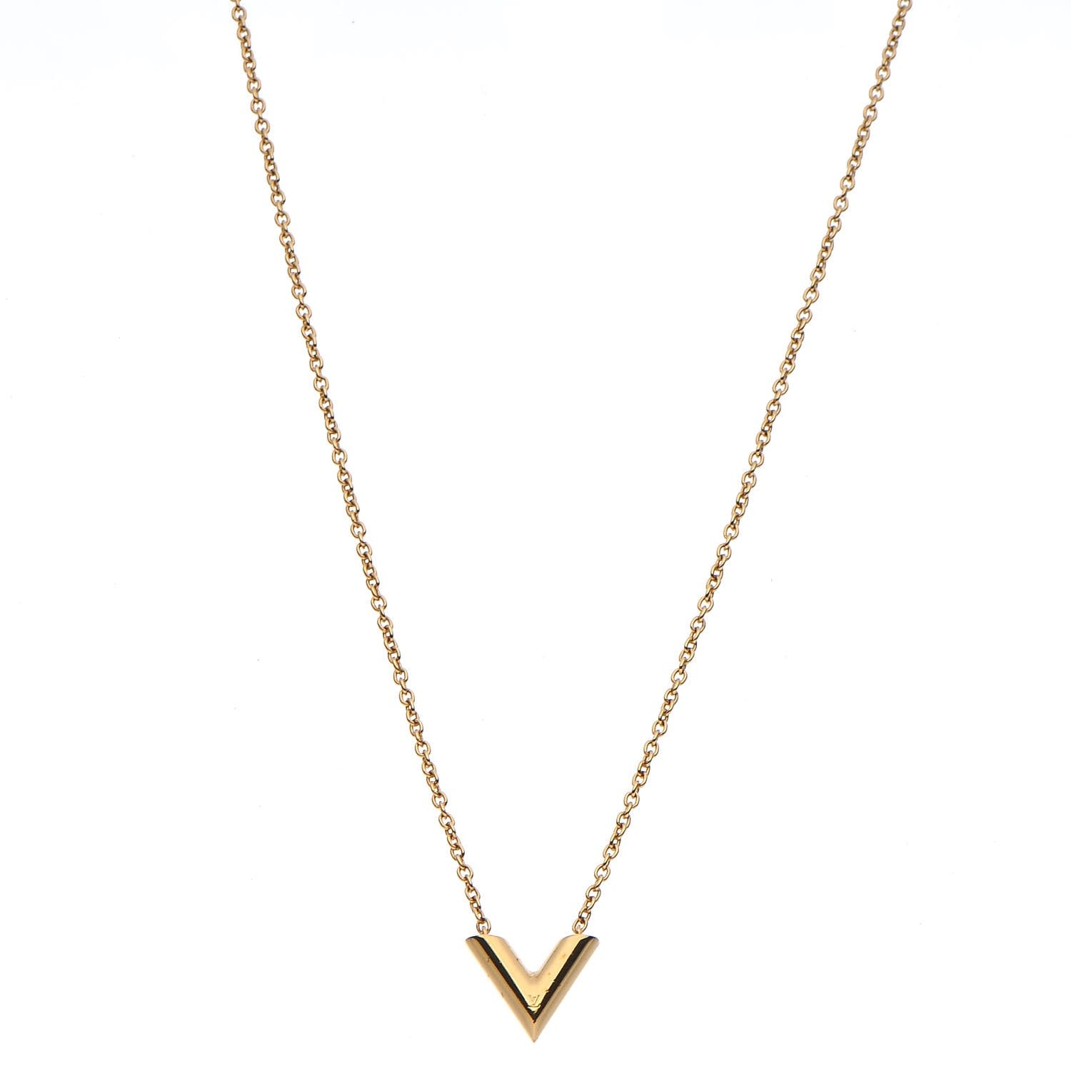 Louis Vuitton Essential V Necklace Gold 1 of 8