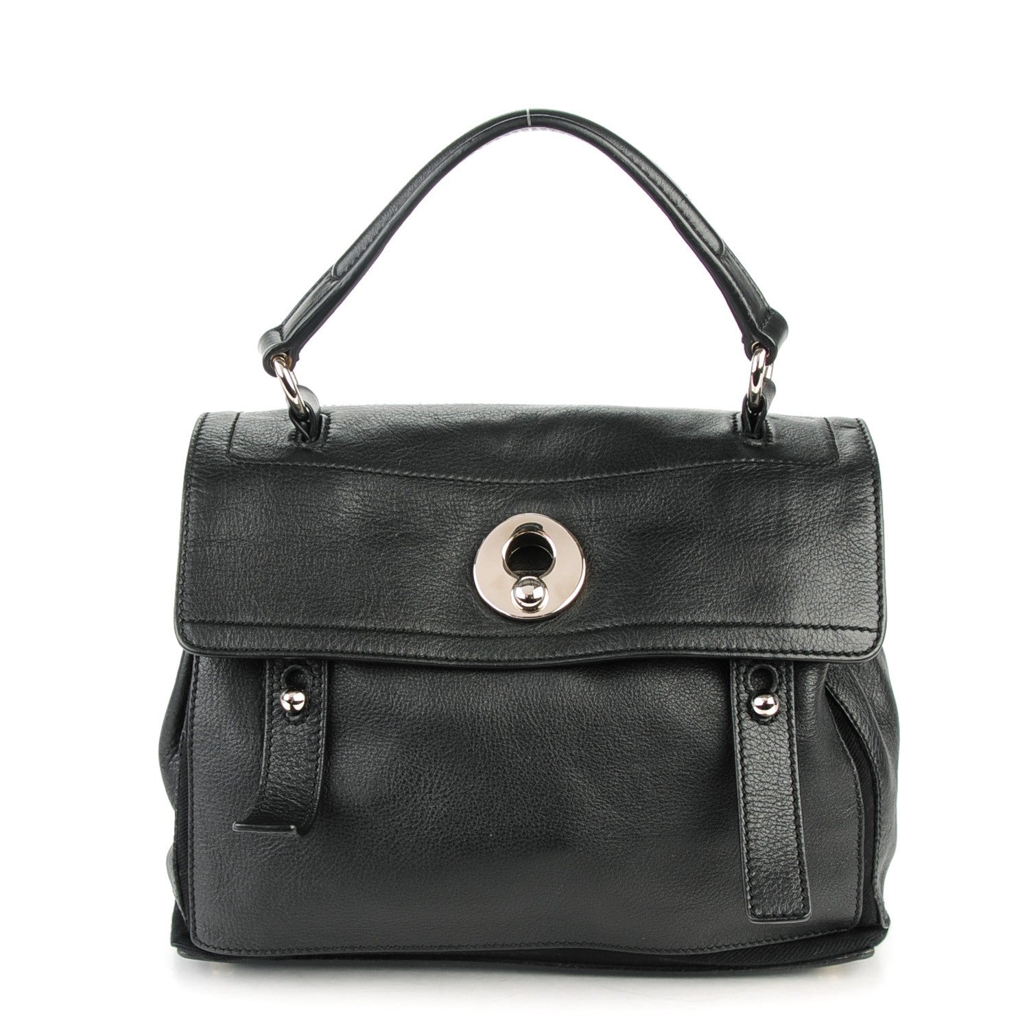 Saint Laurent Calfskin Canvas Small Muse Two Black 1 of 7