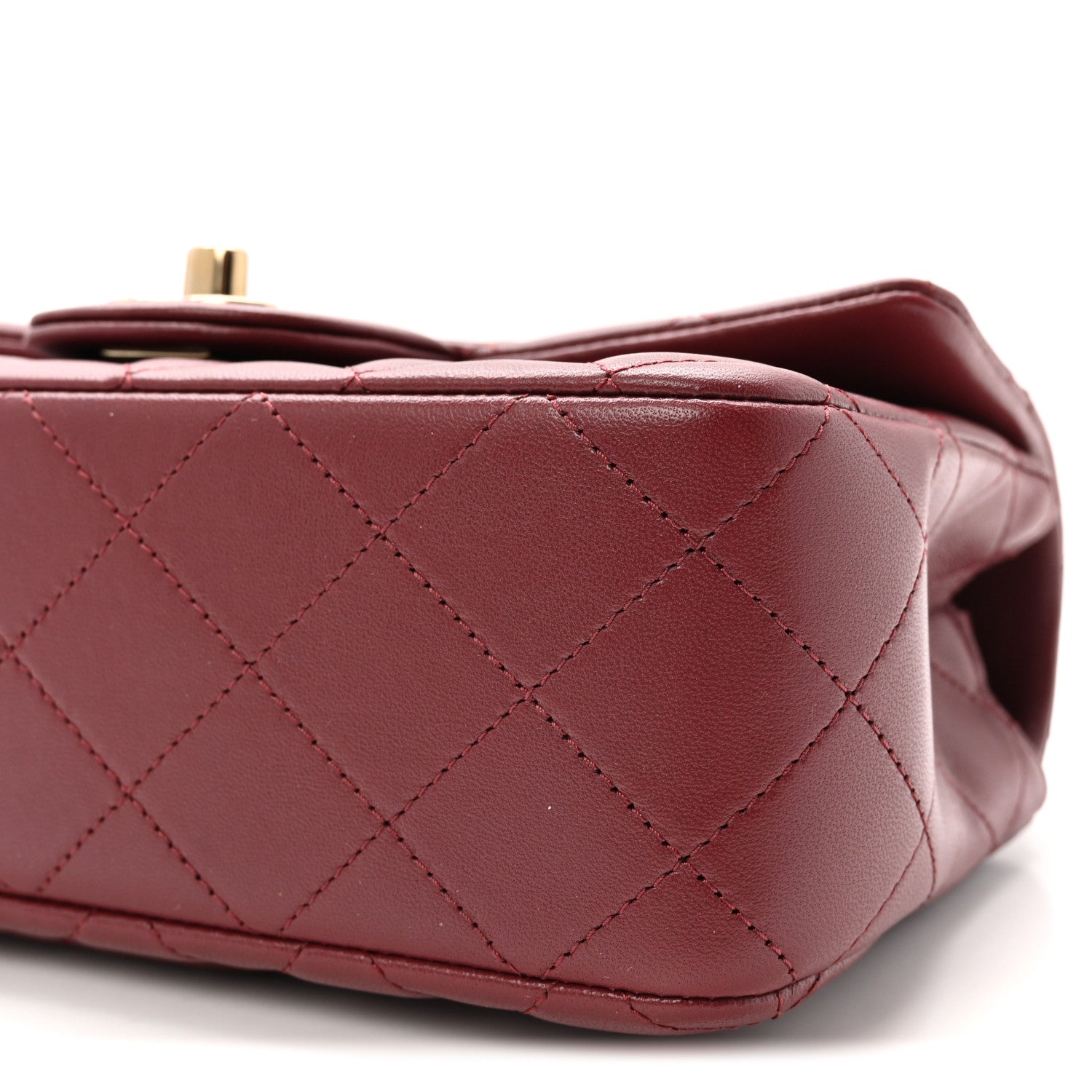 Chanel Lambskin Quilted Mini Rectangular Flap Burgundy 10 of 10