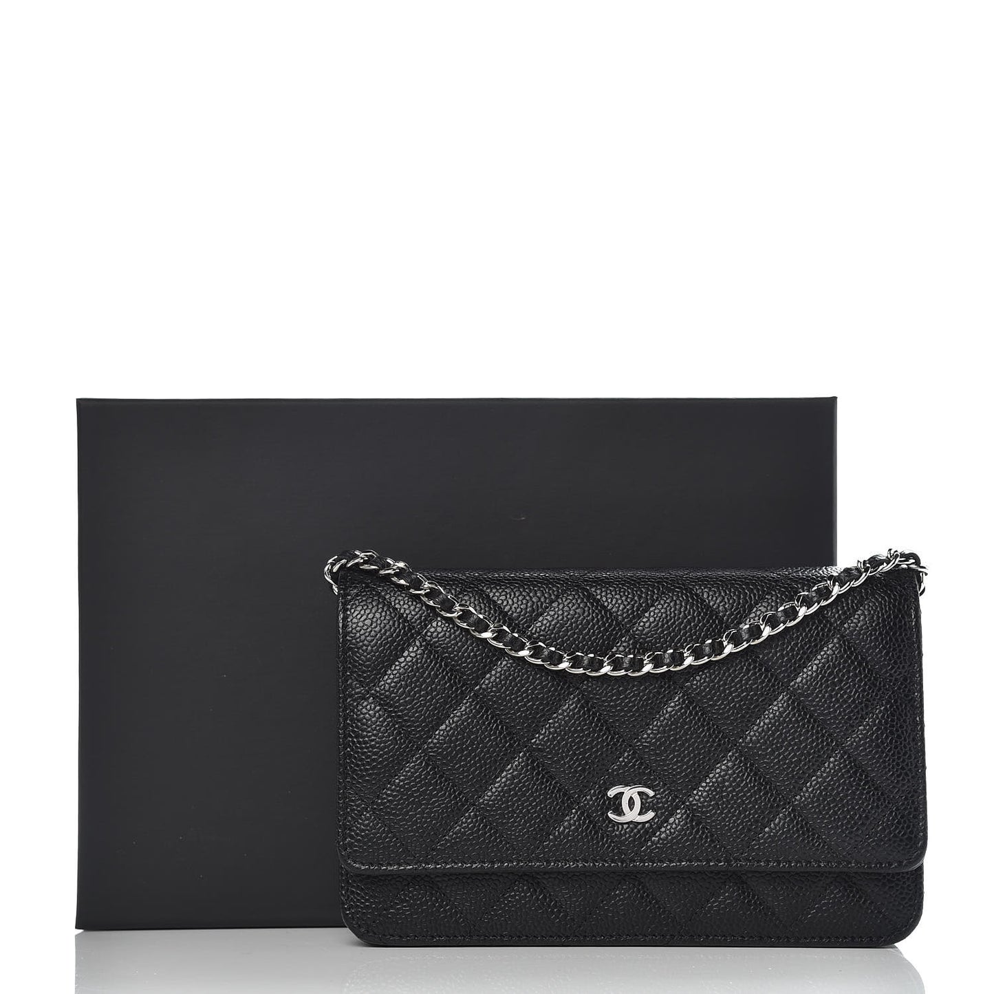 Caviar Quilted Wallet On Chain WOC Black