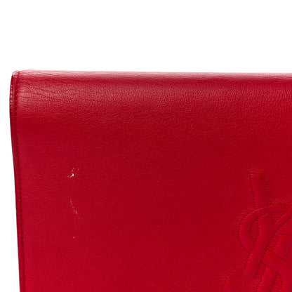 Saint Laurent Calfskin Monogram Large Belle De Jour Clutch Red 11 of 12