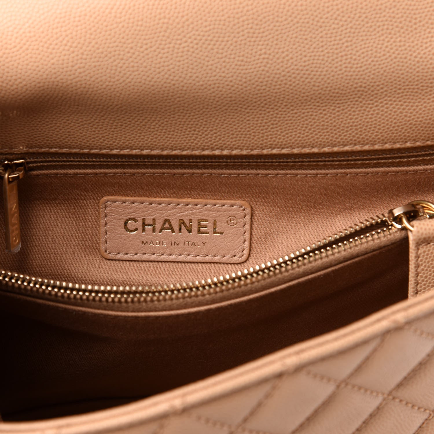 Chanel Caviar Quilted Small Coco Handle Flap Light Beige 7 of 11