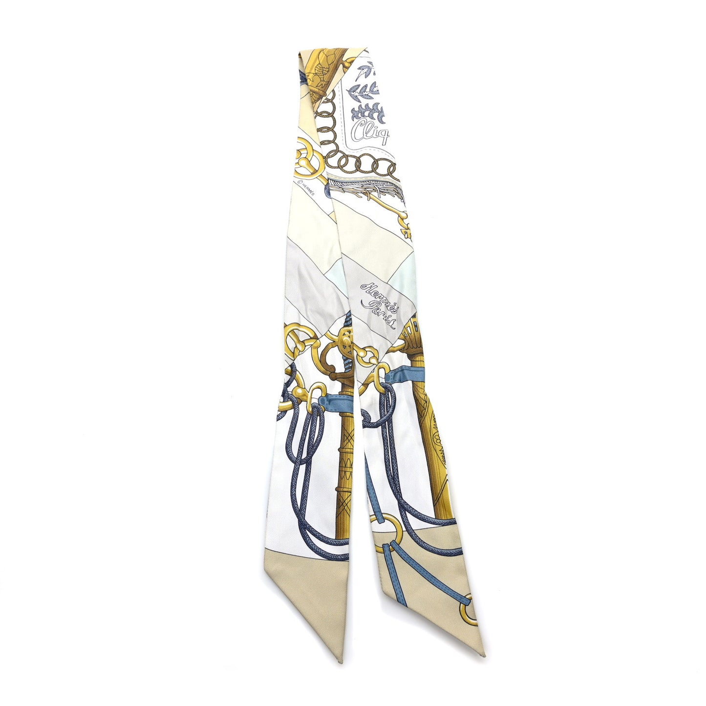 Silk Cliquetis Twilly White Jaune Clair Dore