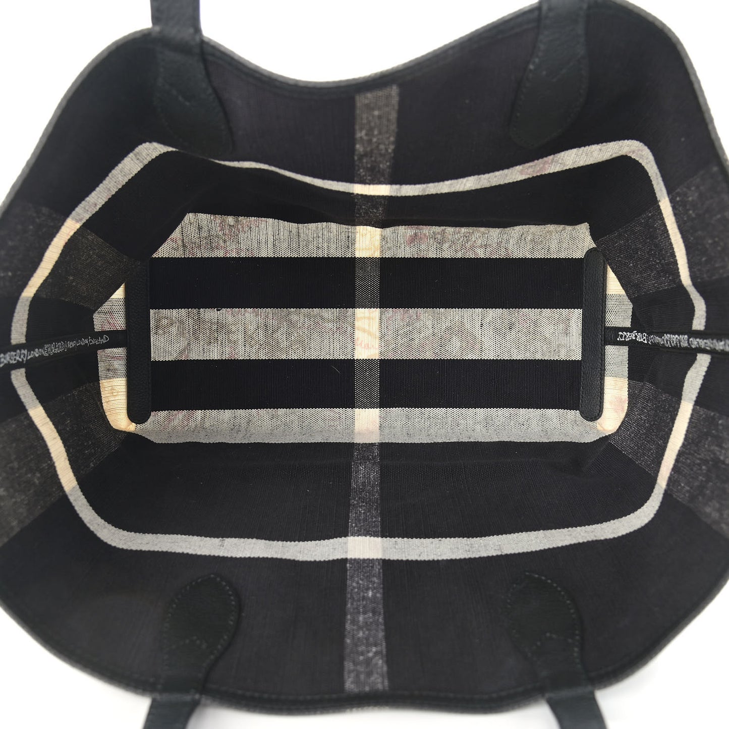 Coated Canvas Mega Check Sketchbook Medium Reversible Doodle Tote Black