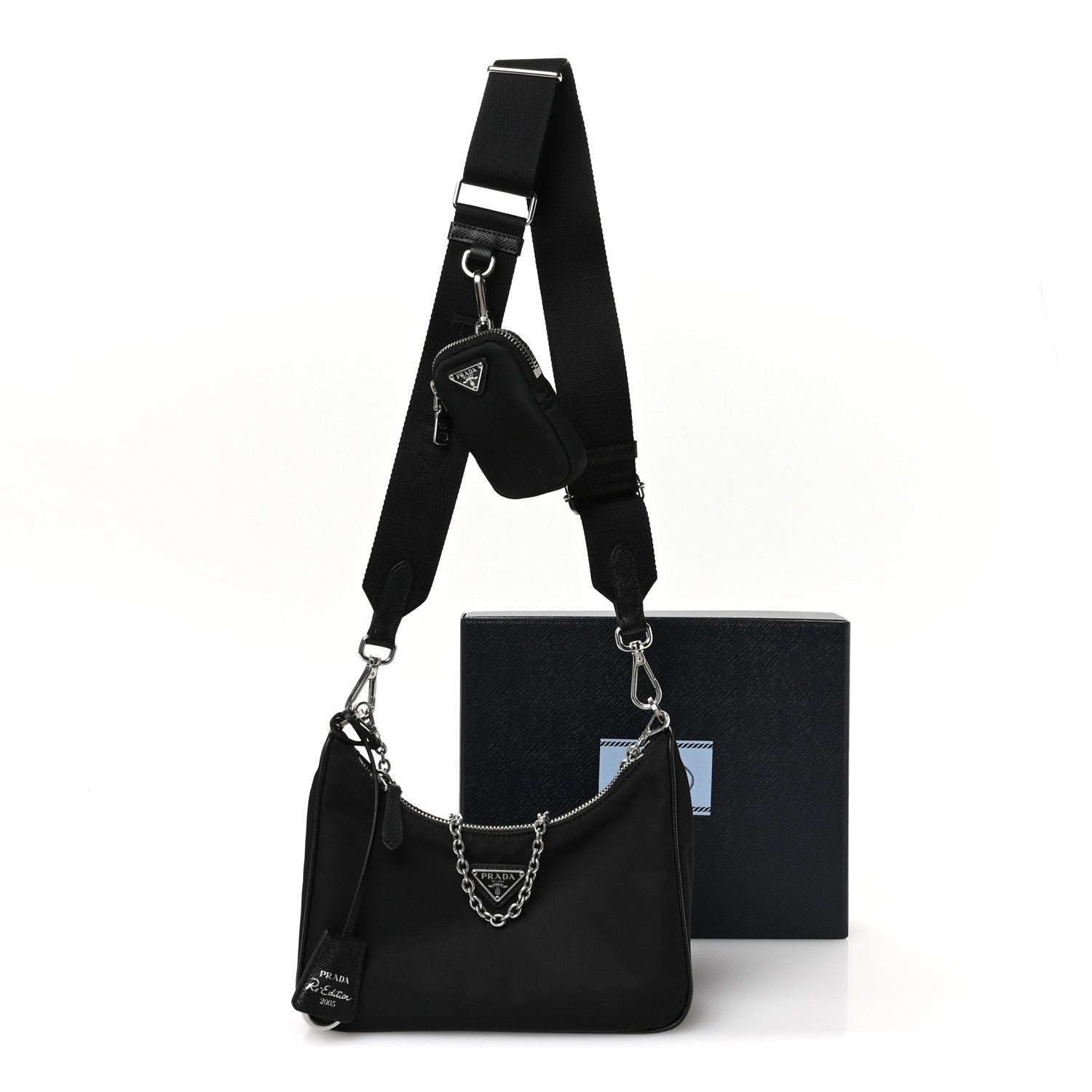 Prada Nylon Re-Edition 2005 Shoulder Bag Black 12 of 12