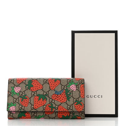 Gucci GG Supreme Monogram Strawberry Flap Wallet Light Pink 12 of 12