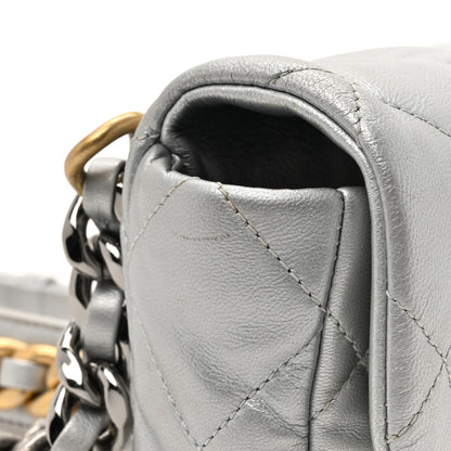 Chanel Metallic Goatskin Quilted Chanel 19 Waist Bag Silver 11 of 13