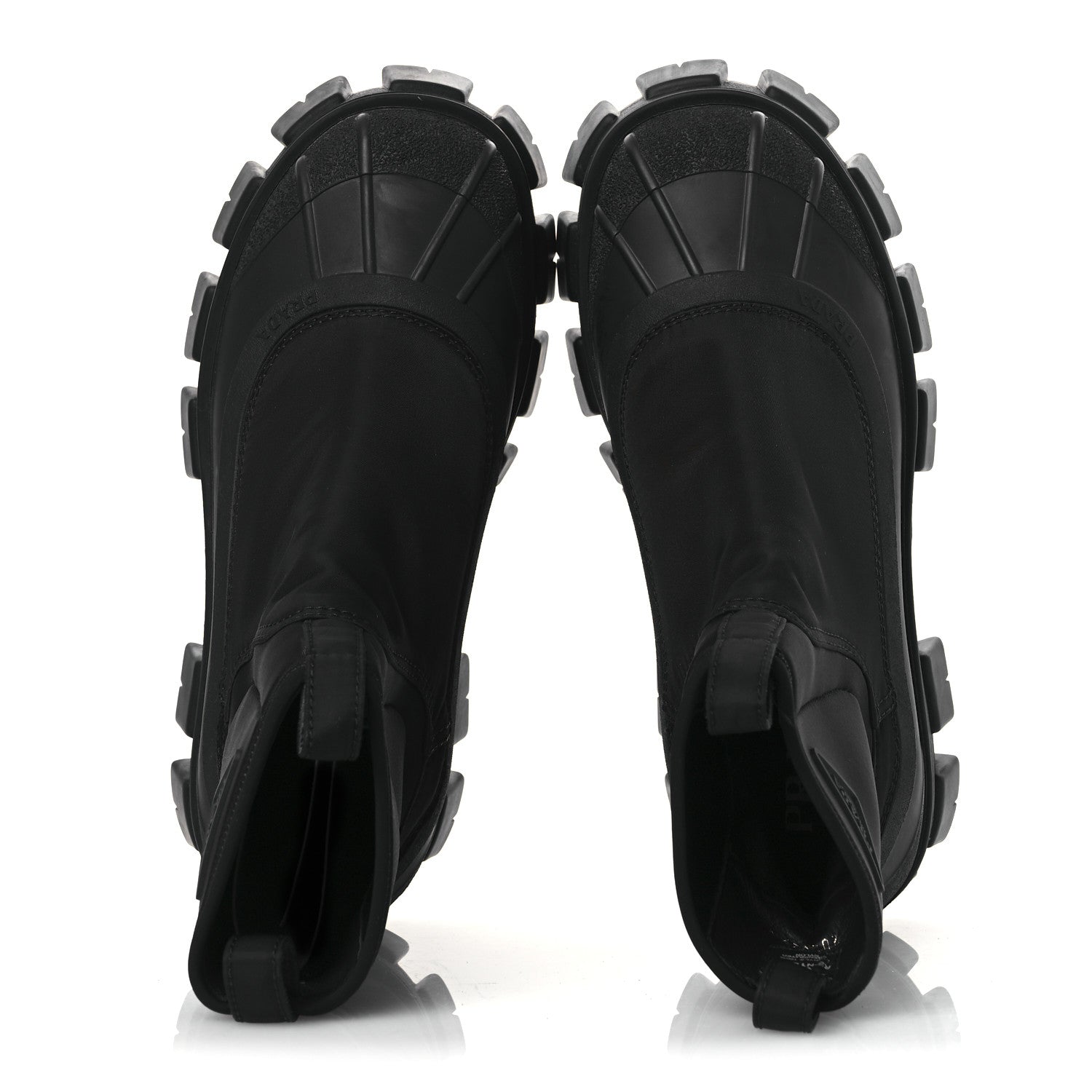 Prada Re-Nylon Gabardine Rubber Triangle Logo Womens Monolith 55mm Ankle Boots 38 Black 2 of 11