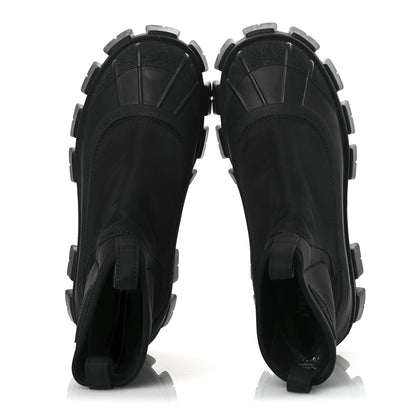 Prada Re-Nylon Gabardine Rubber Triangle Logo Womens Monolith 55mm Ankle Boots 38 Black 2 of 11