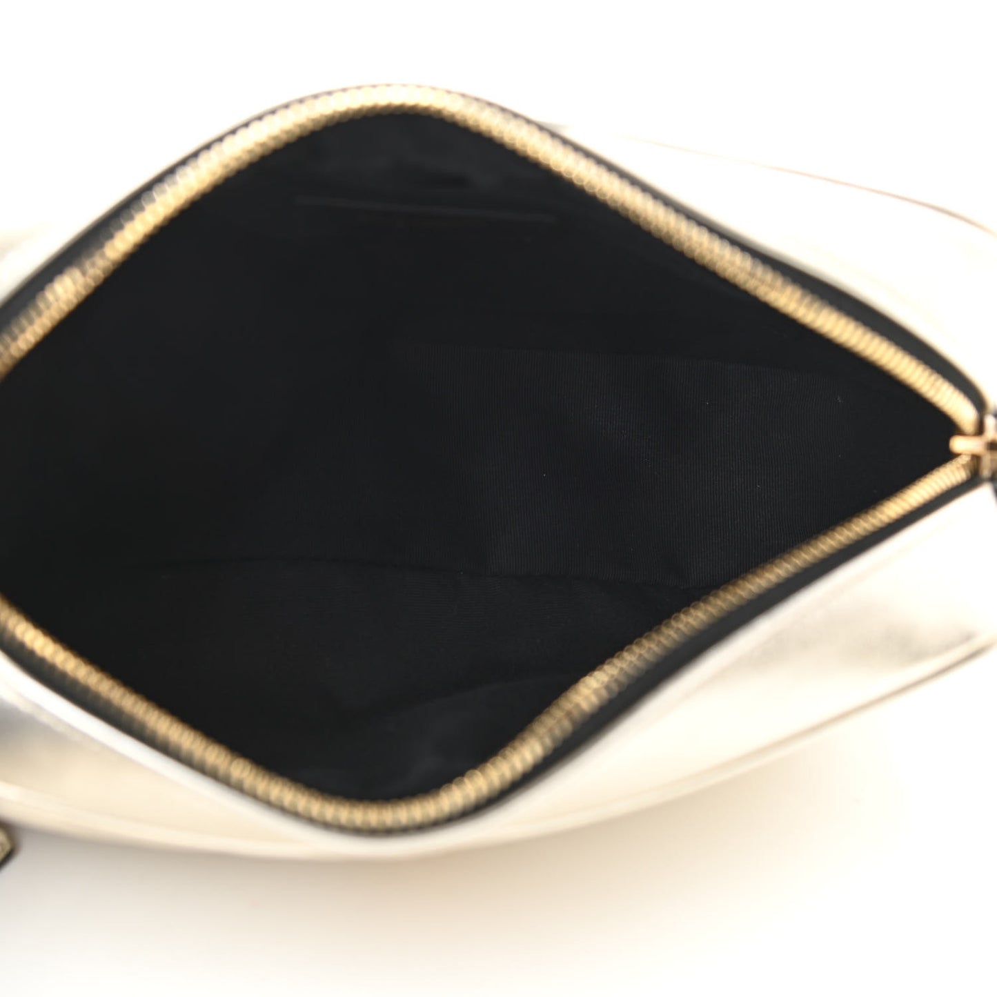 Metallic Calfskin Matelasse Monogram Lou Camera Bag Platino