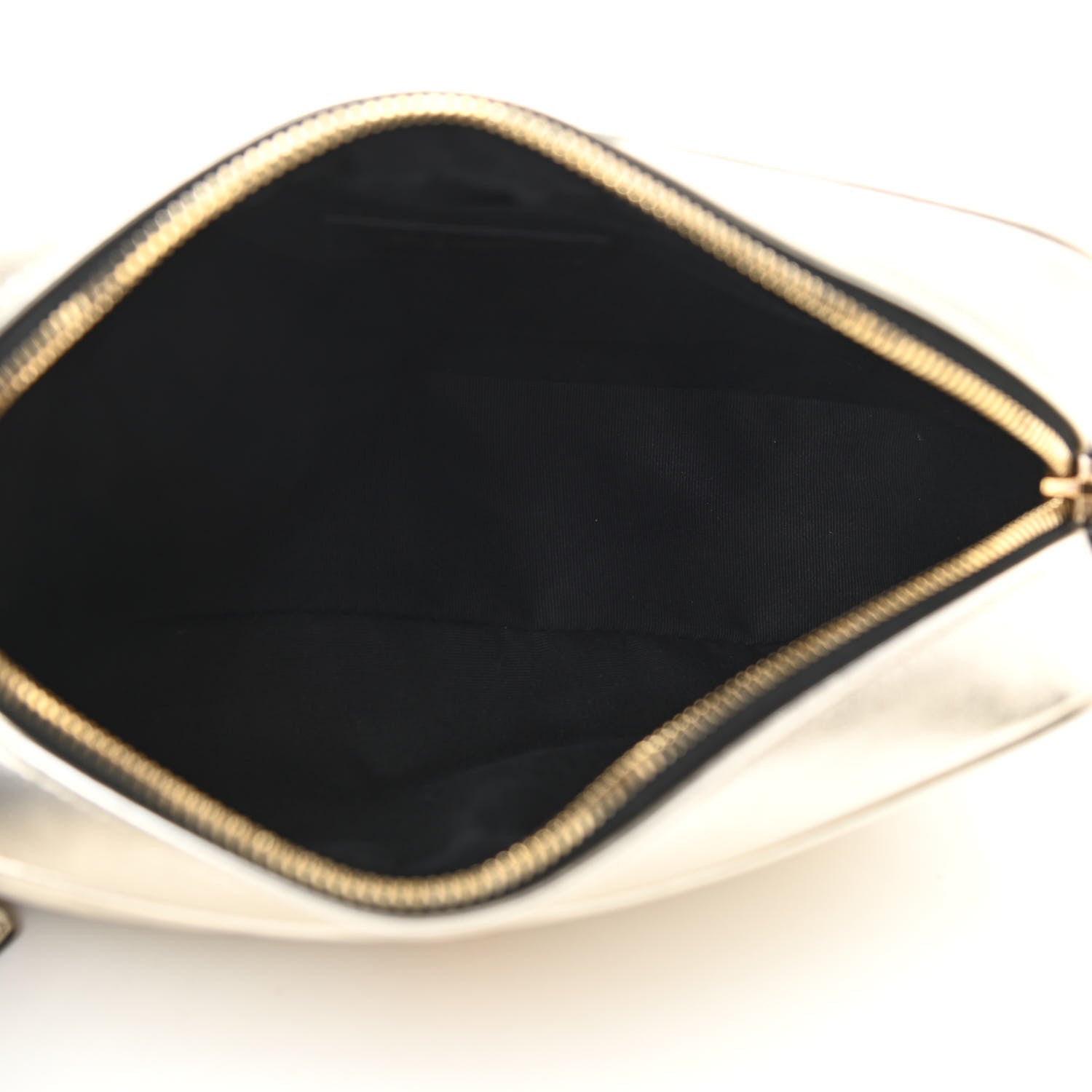 Saint Laurent Metallic Calfskin Matelasse Monogram Lou Camera Bag Platino 5 of 10