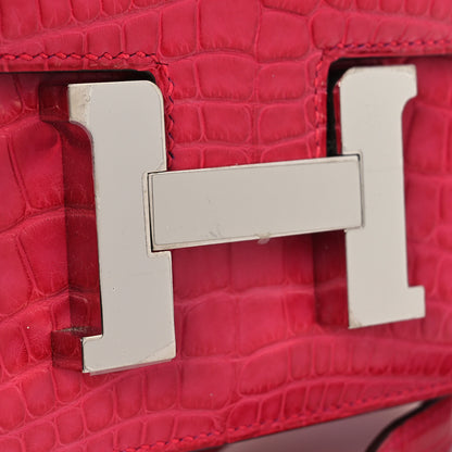 Hermes Matte Alligator Constance 18 Rose Extreme 12 of 15