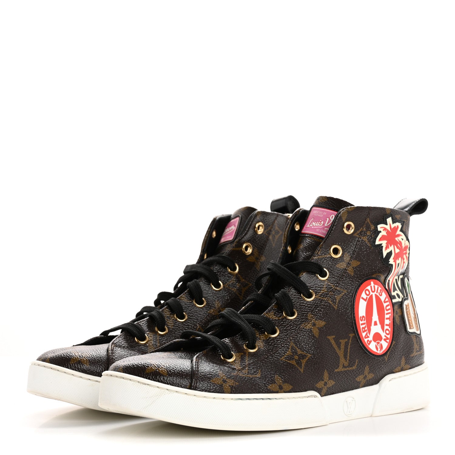 Louis Vuitton Calfskin Monogram World Tour Sneaker Boot 38.5 4 of 17