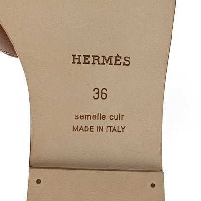 Hermes Box Calfskin Oran Sandals 36 Gold 7 of 9